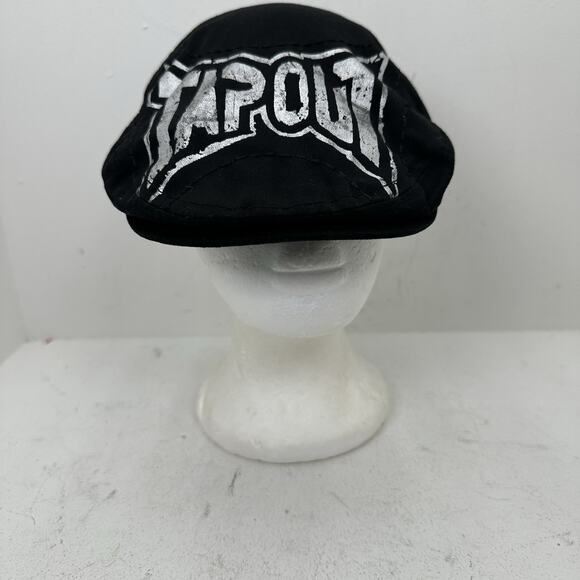 Tapout Newsboy Cabbie Hat Black Faded OSFM One Size Y2K MMA - Picture 2 of 9